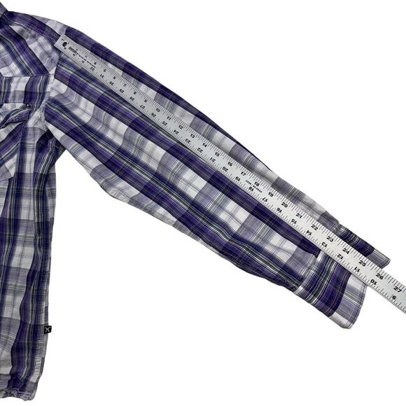 ARTFUL DODGER Plaid Pearl Snap Shirt Men 2XL Western Purple White Designer - Picture 11 of 11